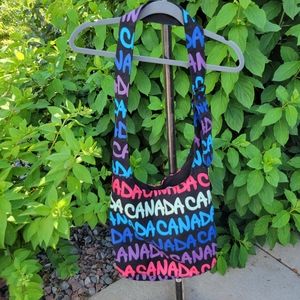 Robin Ruth Canada Canvas Hobo Crossbody Black Multi color